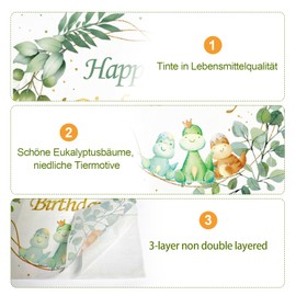 36 Stück Servietten Geburtstag,3-Lagig Servietten Eukalyptus Dschungel Deko Geburtstag Servietten Happy Birthday Papierservietten für Junge Mädchen Geburtstags Party Tischdeko 33x33cm