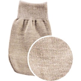 Loelle Guante exfoliante de lino – 100% natural y orgánico de lino exfoliante guante para limpieza profunda, limpieza de poros y piel, eliminación de piel muerta, reutilizable – 1 unidad