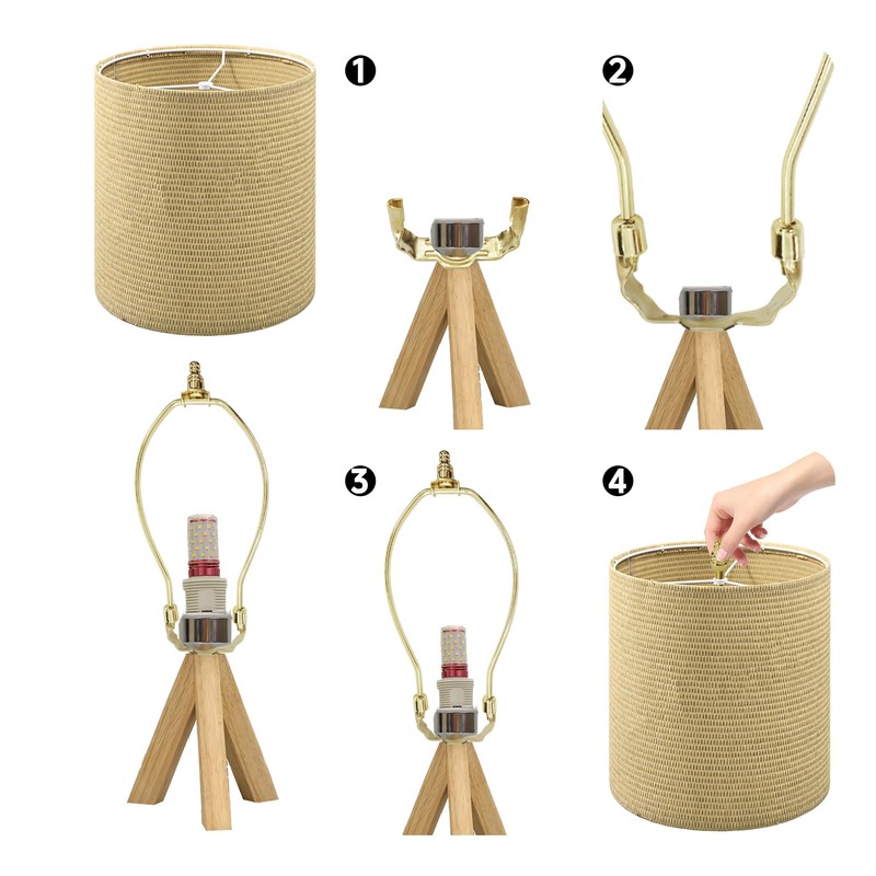bociloy 2 Sets 9 Inch Lamp Shade Harp Holder Kit,