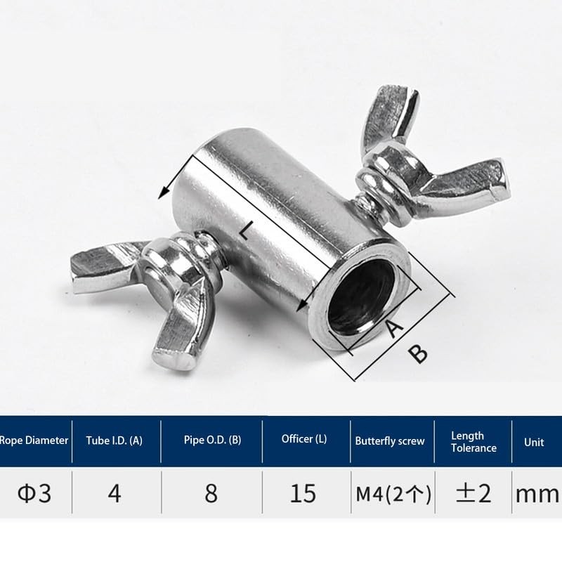 5 Pcs Wire Rope Clips, Stainless Steel 304 Hole Wire