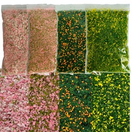 Cayway 4 Colour Colorful Tree Powder Model Tree, Tufted for DIY Miniature, Lowland Model, Shrub, Bushy Tuft, Architecture, Building Model, Railway, Fairy Garden