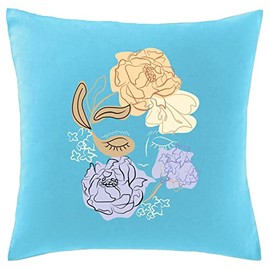 Hippowarehouse Floral face line art Printed bedroom accessory cushion cover case 41x41cm