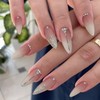 Giyehehi 24 Press-On Ombre False Nails, Medium Almond Shape, with