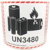Caution Lithium Battery Labels UN3480 4.5 x 5 Inch 500