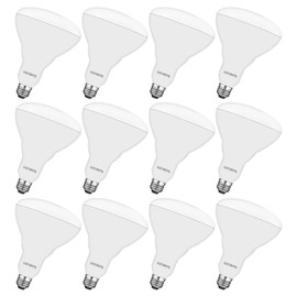 LUXRITE BR40 LED Light Bulbs, 85W Equivalent, 4000K Cool White, Dimmable, 1100 Lumen, LED Flood Light Bulb, 13W, E26 Medium Base, Indoor/Outdoor - Perfect for Office and Recessed Lighting (12 Pack)