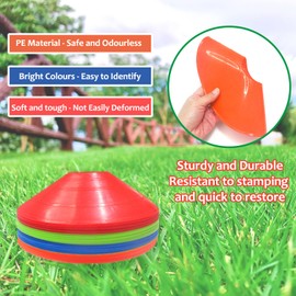 HOMEE Soccer Cones for Sports, 40 Pack Disc Cones for Speed and Agility Training Drills,Football and Basketball Field Markers,Training Equipment for Kids,Adults, Athlete and Coaches
