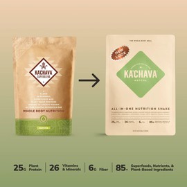 Ka’Chava All-In-One Nutrition Shake Blend, Matcha, 15 Servings, 85+ Superfoods & Nutrients, Greens Plant-Based Superfood Powder Protein Drink, Digestive Enzymes & Probiotics, Vegan Dairy Gluten Free