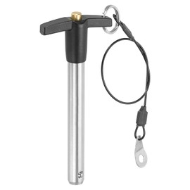 PATIKIL T Handle Lock Pins 1/2 x 3.15 (12 x 80mm), Quick Release Pin 304 Stainless Steel Safety Locating Pins with Push Button 25 cm Lanyard Cable
