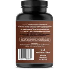Glicinato de Magnesio 60 Capsulas  Cápsulas de 500 mg  Alta Absorción  Libre de Gluten y Aditivos  Lenico                                             