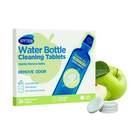 APPTRIN Water Bottle Cleaning Tablets, 36 Pack Bottle Clean Tablet Hydration Bladder Cleansing Tablets for Hydration Bladder, Water Bottle, Individually Packed, Apple Flavor