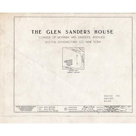 Historic Pictoric : Blueprint HABS NY,47-SCOT,1- (Sheet 0 of 9) - Glen-Sanders House, 2 Sanders Avenue, Scotia, Schenectady County, NY 24in x 18in