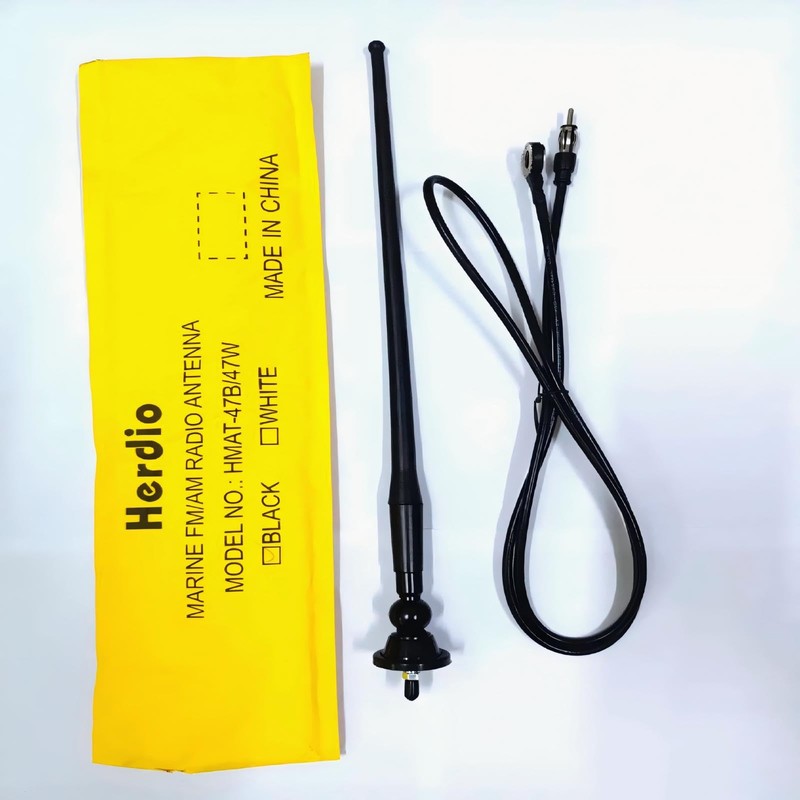 Herdio Waterproof Marine Radio Antenna 3.0mm Connector Rubber Duck Dipole