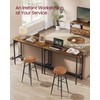 VASAGLE Bar Table, Narrow Long Kitchen Dining Table with Charging