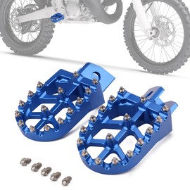 IUVWISN Dirt Bike Foot Pegs,Motorcycle Footpegs Wider Foot Pegs Rest Pedal CNC for YZ125 YZ250 87-96 XT250 08-23 YZ80 96-01 TTR 90 00-07 TTR 110 08-09 TTR 125 00-04 TTR 250 00-06 Blue