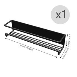 SonGis Magnetic Spice Rack for Refrigerator Magnetic Shelf for Side of Refrigerator Microwave Moveable and Powerful Magnetic, Space Saving Kitchen Organizer (Black)