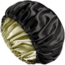 Satin Bonnet Silk Bonnet for Sleeping Double Layer 100% Real Satin Lined Hair Bonnet with Women Curly Hair
