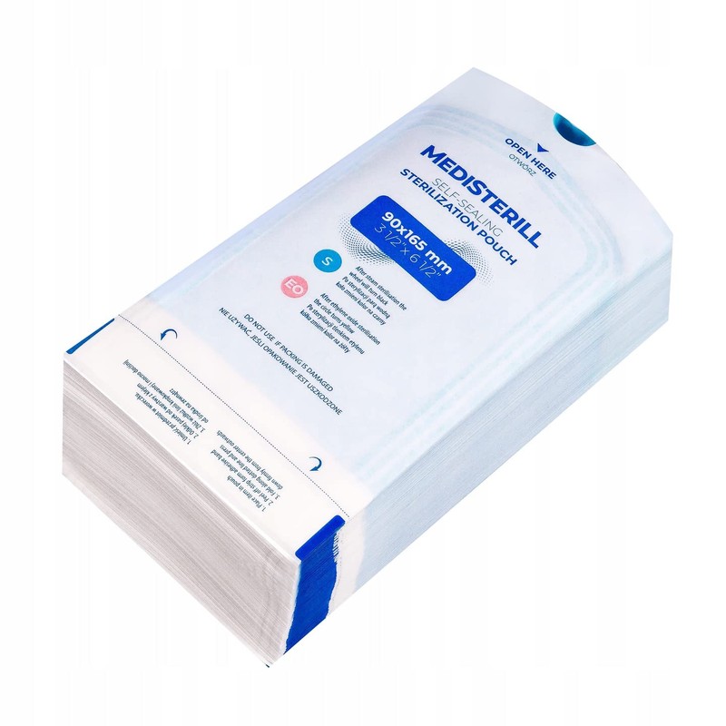 Pack of 200 Self-Sealing Sterilisation Bags, PVC Dental Sterilisation Bags,