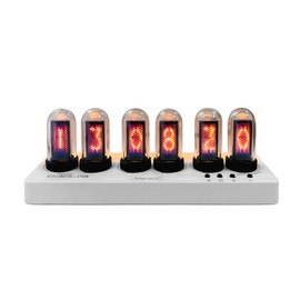 Lonyiabbi Mini Nixie Tube Clock IPS Screen Muti-Function Smart Desktop Alarm Clock USB Powered Home Decoration Gift