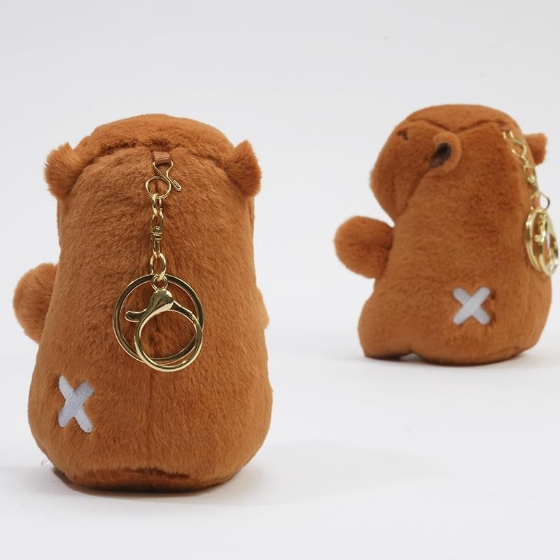 Clearstone Capybara Plush Keychain Chabimaru Strawberry 18.5cm Brown