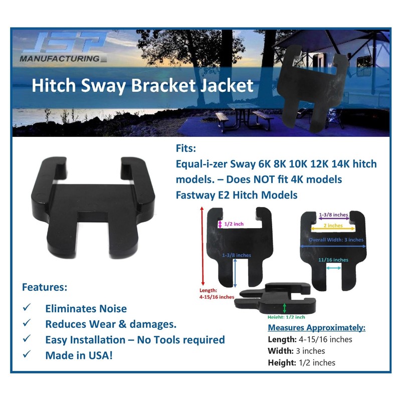 Sway Bracket Jacket Compatible with E2 Provides Cushion Between Sway