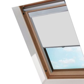 SWANEW Blackout Roller Blind for Skylight Roller Blind, 100% Blackout, with Heat Insulation Function, 206 Grey (52.0 x 98.4 cm)