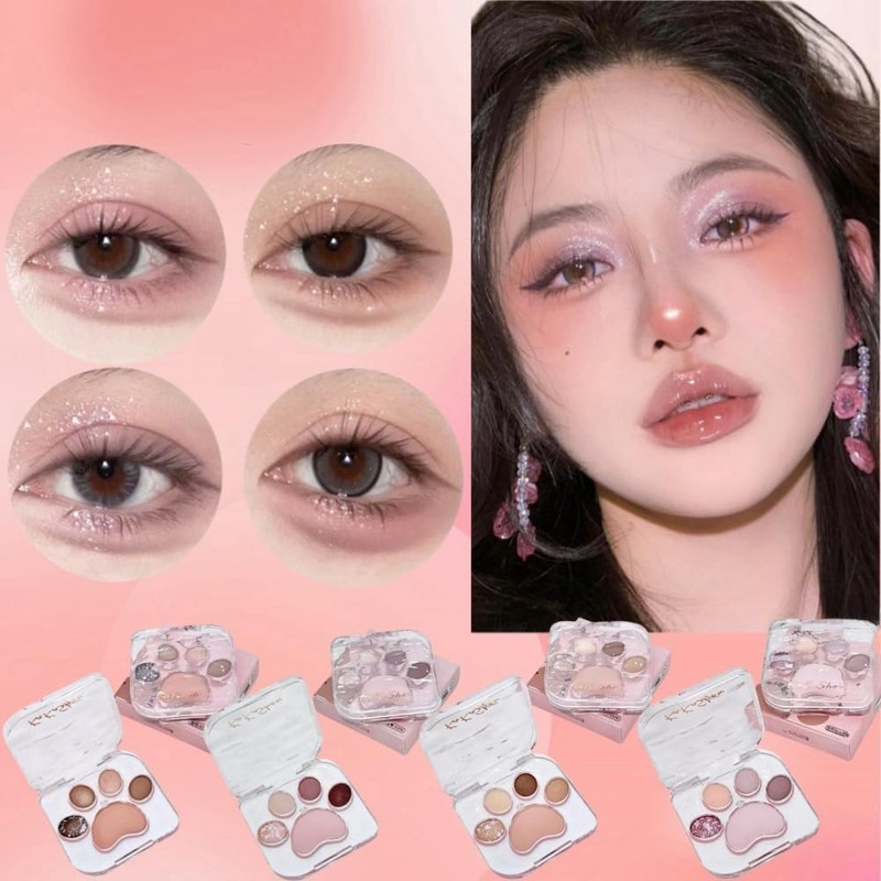 Cat Claw Eyeshadow Palette, Pearl Mat, Fine Powder, Korean Style,