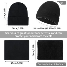 Winter Hat Scarf Gloves Socks Set, 4PCS Winter Warm Sets Unisex Knitted Beanie Hat Touch Screen Gloves Neck Warmer Mid-tube Thermal Sock for Skiing Hiking Outdoor Sports