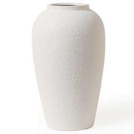 Kokrose Rustic Ceramic Table Vase, 11.8" Vintage Clay Tall Floor Ceramic Terracotta Vase for Table Centerpieces, Large Textured Farmhouse Decorative Vases for Home Decor