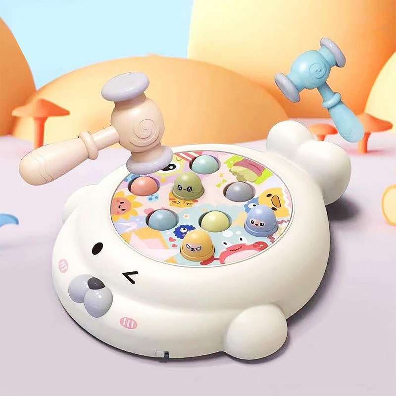 Kids Interactive Whack Toy Educational Sound Light Animal Shape Hammering