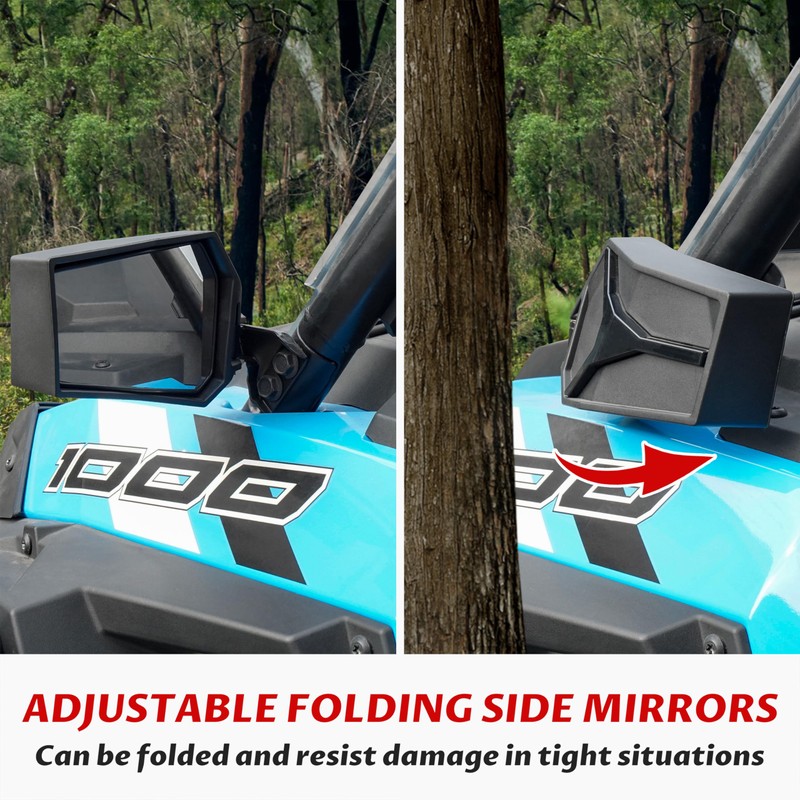 SAUTVS Adjustable Rearview Side Mirrors for Polaris RZR XP 1000