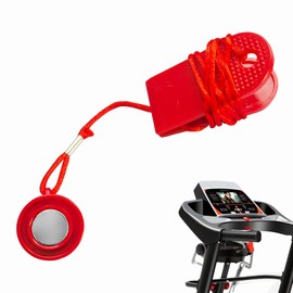 Treadmill Safety Key, Red Universal Magnetic Treadmill Safety Key, Pvc Plastic Safety Key for Treadmills, Treadmill Clip on Key with Braided Rope, Emergency Stop Accessory for Most Treadmills