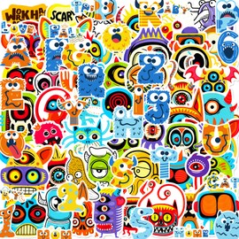 100 Pcs No Duplication Mythical Creature Stickers, Waterproof Vinyl Stickers for DIY Monster Theme Decoration, Graffiti Style Decals for Laptop Bike Skateboard Snowboard Luggage