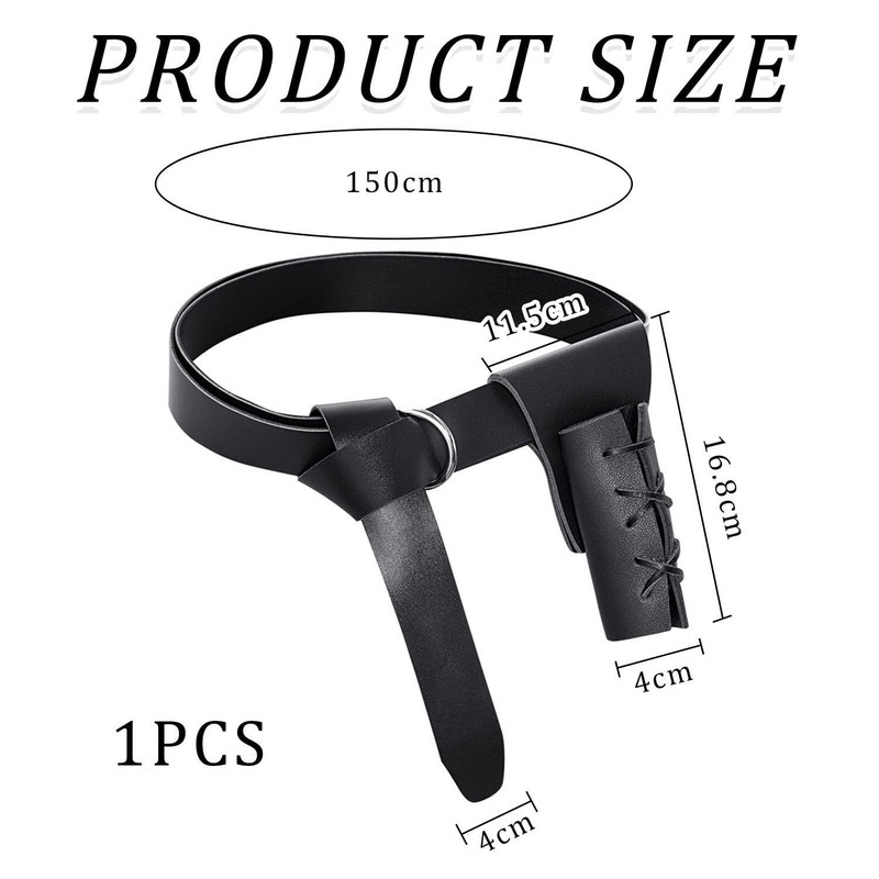 NIDHFG 1 Piece Black Belt, Knight Clothing Accessories, Pu Leather