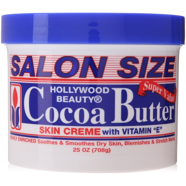 Hollywood Beauty Cocoa Butter Skin Cream - 25 oz. - With Vitamin E - Enrich, Soothe, & Smooth Dry Skin