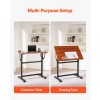 Adjustable 0-90 Degrees Tilt Portable Artist Table Black H-Frame with