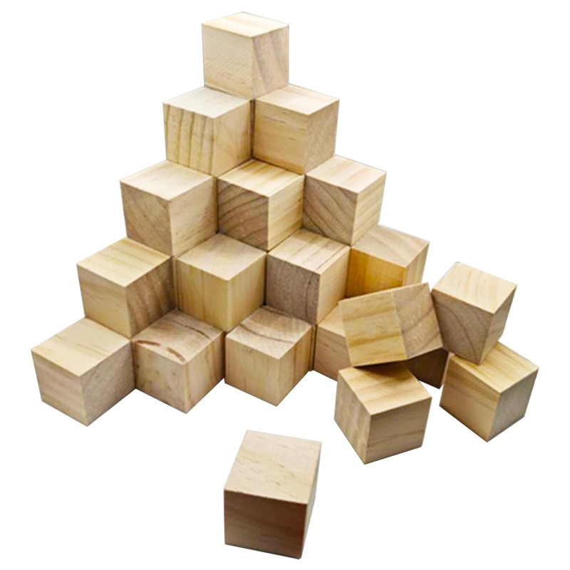 1-1/2 inch Unfinished Wooden Cubes,Pack of 40 Wood Square Blocks,