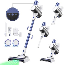 Ultenic Cordless Vacuum Cleaner, 45KPa 500W Motor Stick Vacuum Rechargable,Green Light for Dust Detection, Self Standing Design with 1.5L Dust Cup, Stick Vacuum for Home, Pet Hair, Hardwood Floors