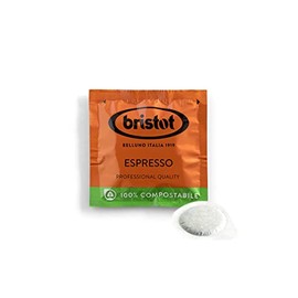 Bristot Single-Serve Compostable Coffee Pods | Low Acid | E.S.E. Coffee Pods | Medium Espresso Roast | Pack of 150