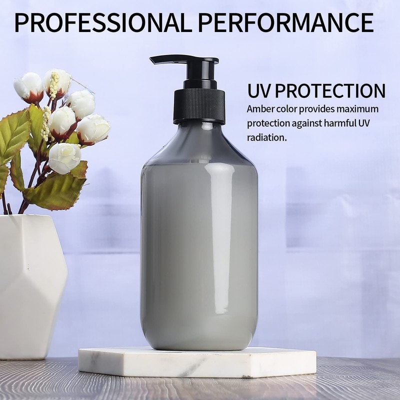Pack of 4 Refillable Empty Shampoo Bottles, 300 ml Soap