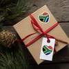 4 x Small 50mm 'South Africa Flag Heart' Permanent Sticker