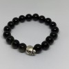 Rainbow Mictlan Tetl Rainbow Golden Obsidian Gemstone Bracelet 10mm Skull.