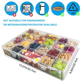 YBhuoo Tackle Box for Snacks, Clear Snackle Box Charcuterie Container, Divided Snack Containers for Snacks, Fruits, Nuts, Cookies, Candies, Jewelry, Art DIY Crafts, Beads, Fishing Tackle