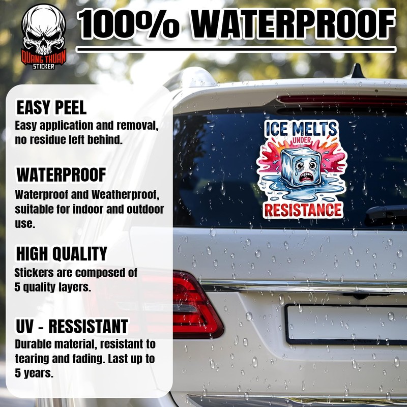 ICE Melts Under Resistance Sticker or Magnet Christmas Ornament Waterproof