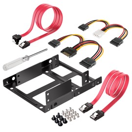 Inateck SSD Mounting Bracket 2.5 to 3.5 with SATA Cable and Power Splitter Cable, ST1002S