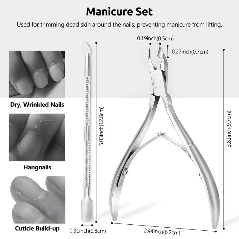 Cuticle Trimmer with Cuticle Pusher - Cuticle Remover Cuticle Nipper