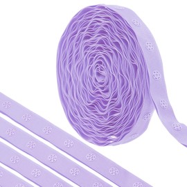 MECCANIXITY 4 Yard Snap Button Tape for Sewing, Cotton Snap Button Trim Fastener Buckles Tape for Clothes Fabric DIY Craft, Light Purple