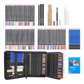 Set 96 Lápices De Color Al Óleo Y Dibujo Iforu Con Estuche Y Accesorios