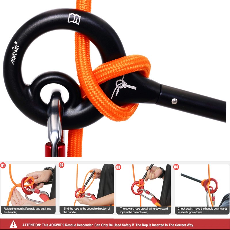 AOKWIT 9 Rescue Figure, Upgrade 8 Descender Climbing Gear Downhill