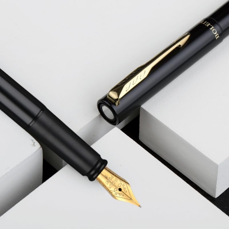 SAQIANG BOLEITUN Metal Fountain Pen Gift Set, Matte Black with