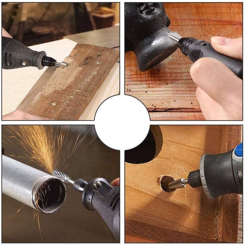 ANCLLO 6PCS Mini Multi Drill Bits Wood Rotary Burrs Milling